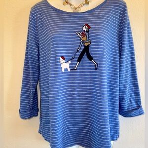 TALBOTS TRES CHIC 3/4 SLEEVE TEE TOP SZ L